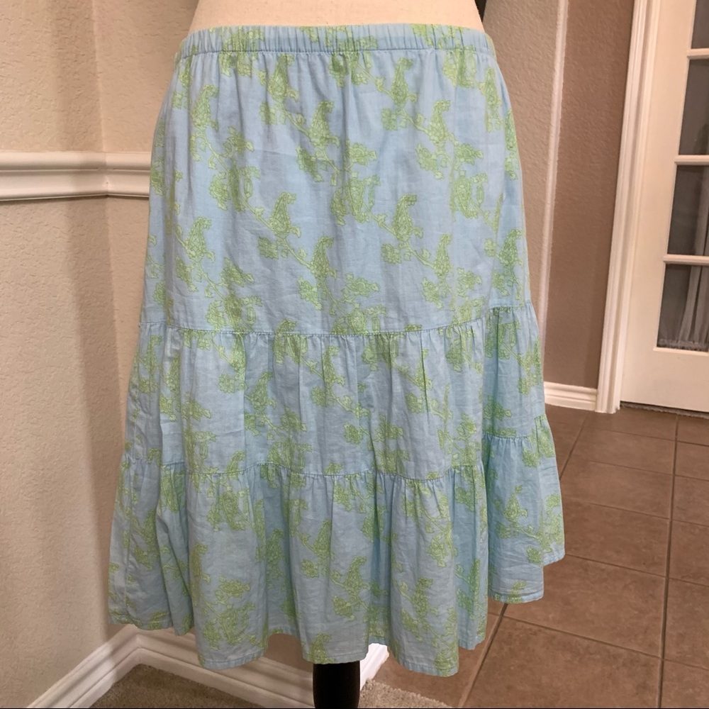 Mossimo Supply Co. blue & green tiered skirt Size M